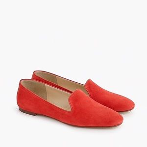 J.Crew Smoking Slipper red suede